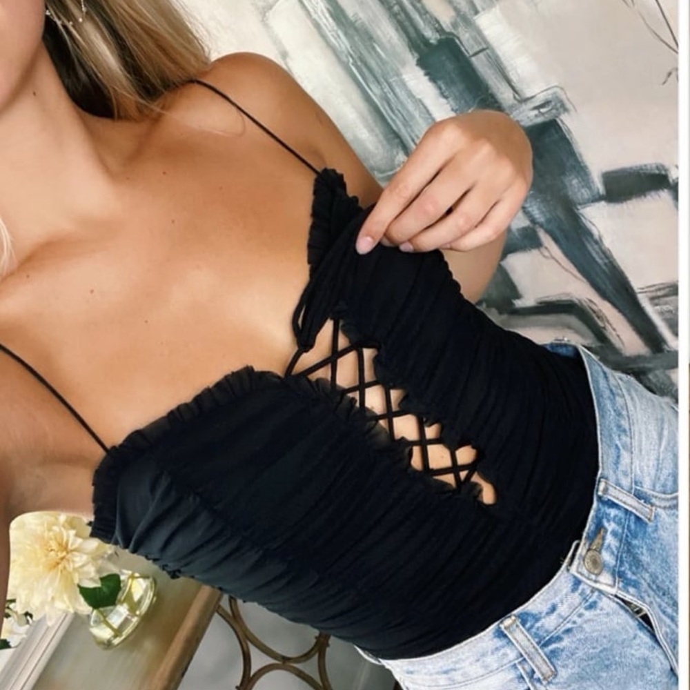 Elegant Black Ruched Women's Top